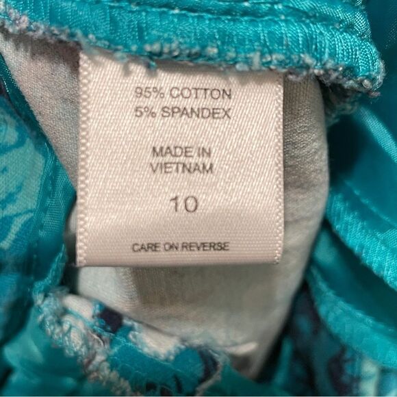 New York & Co The Audrey Pant Slim Leg Ankle 4 Way Stretch Teal Elephants Sz 10 - Picture 10 of 10